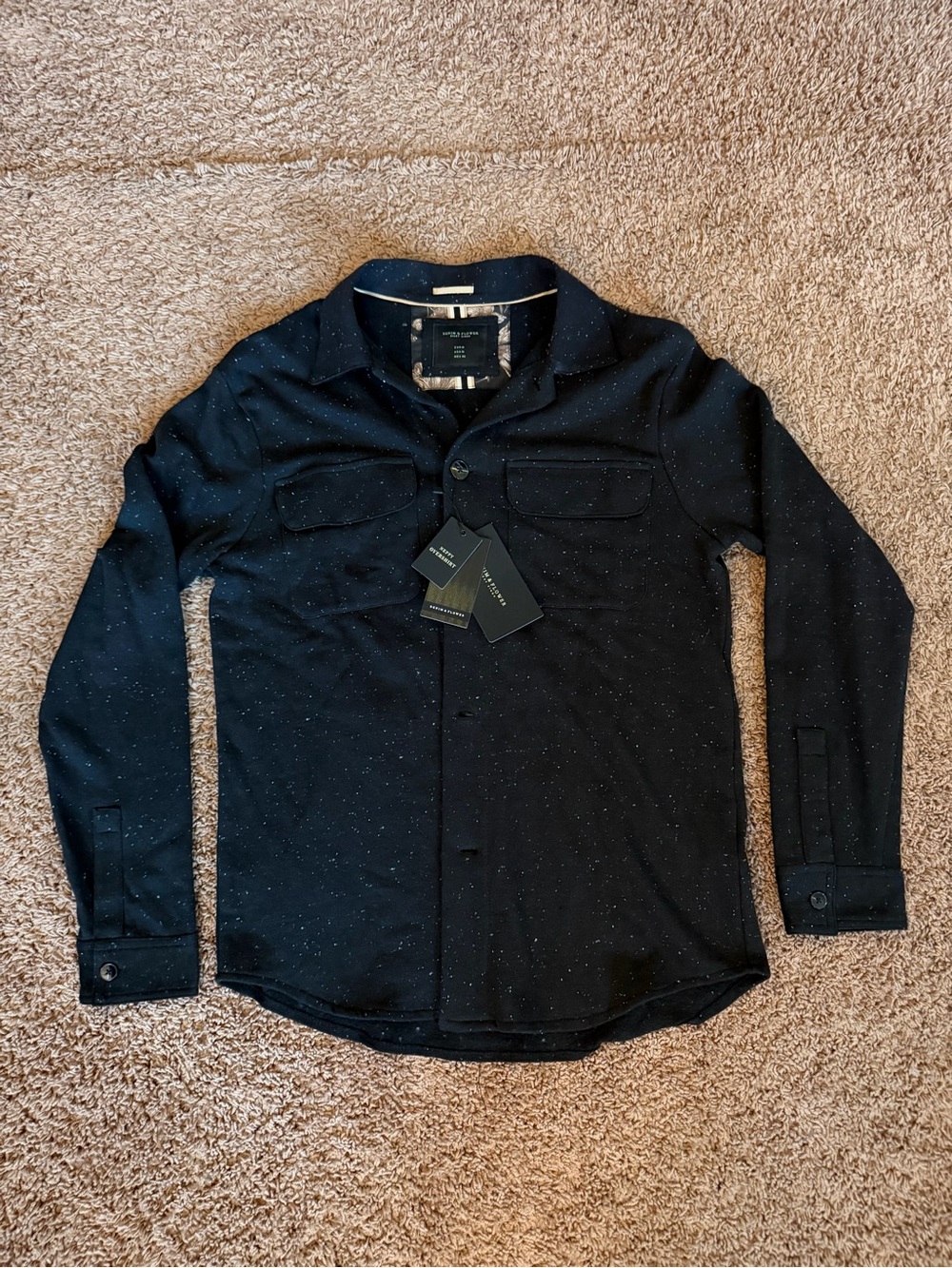 Denim & Flower Men's Black Speckled Button-Down Shirt